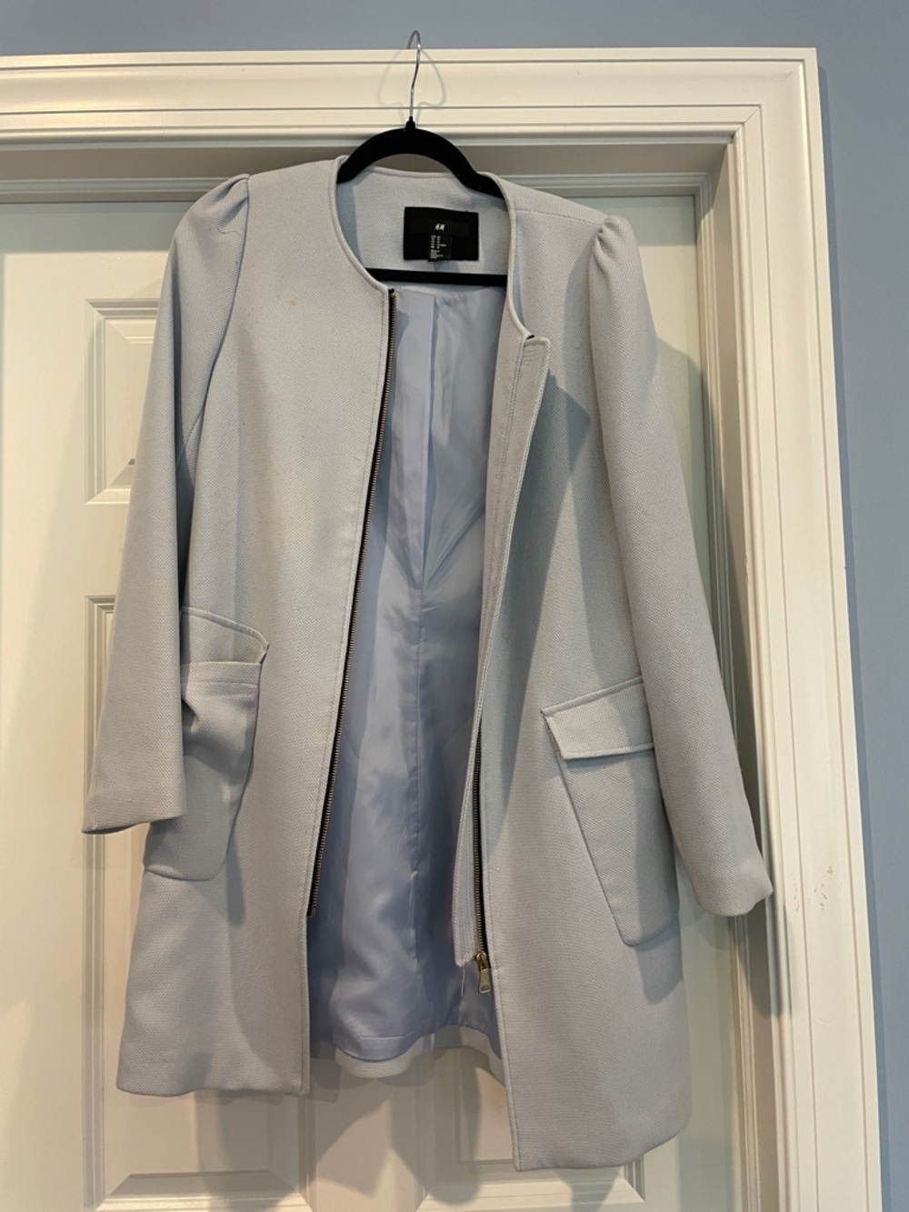 Light Gray Women's Open-Front Coat H&M size 10 (fits like small/medium)